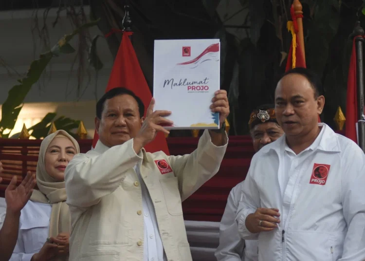 Prabowo Terima Dukungan Sebagai Bacapres dari Relawan Projo