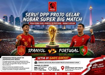 Semarakkan Piala Dunia 2026, DPP PROJO Gelar Nonton Bareng Super Big Match Spanyol vs Portugal