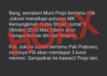 [Tangkal Hoaxs] Beredar Pesan Berantai Nama PROJO dan Budi Arie Dicatut dalam Isu Gibran Mundur